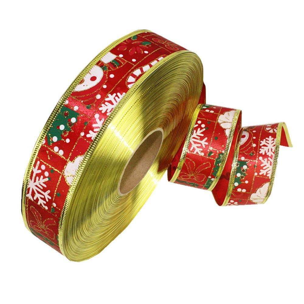 Festive 10 Meter Christmas Santa Snowman Decorative Ribbon For Holiday Gift Wrapping