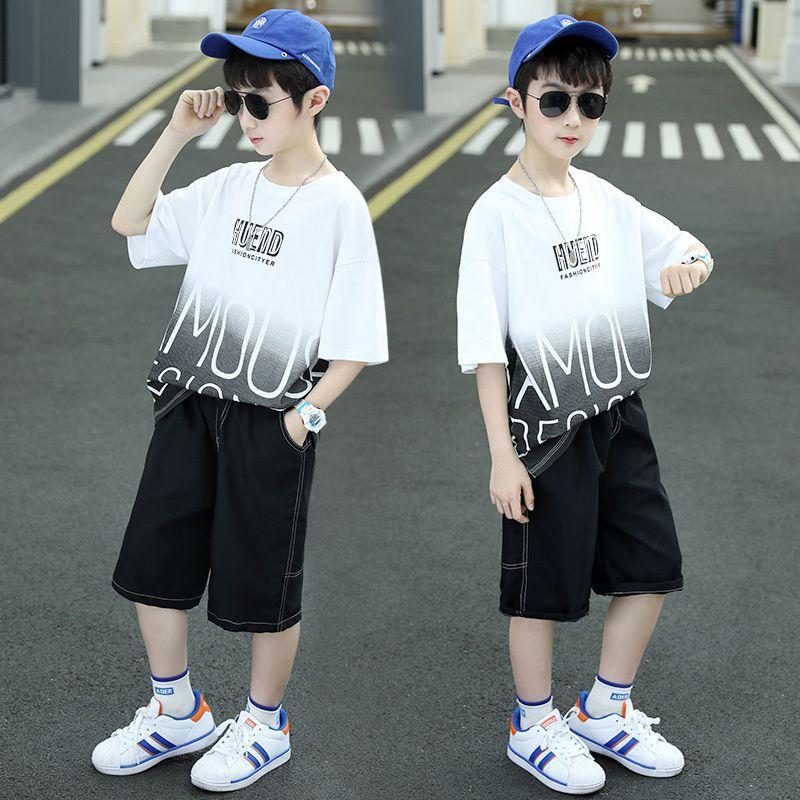 Boys' Summer Outfit Stylish And Fashionable Children'S Summer Short-Sleeve Two-Piece Set Boys' Summer Clothing