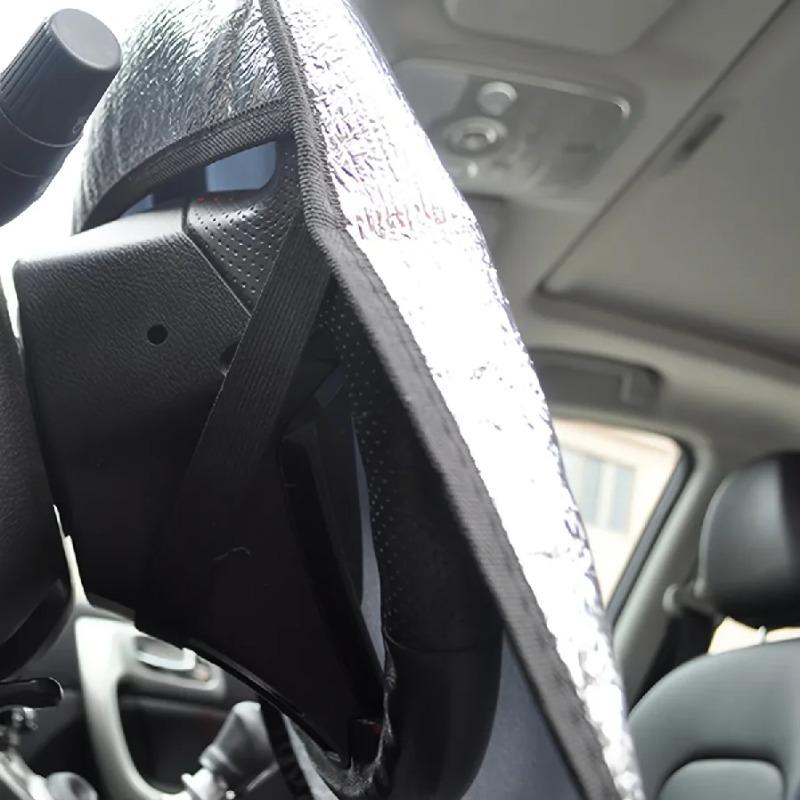 Xiaomi Anti UV Sunscreen Car Steering Wheel Sun Shade Silver Foldable Double Thick Design For Automobile Interior Sun Protection