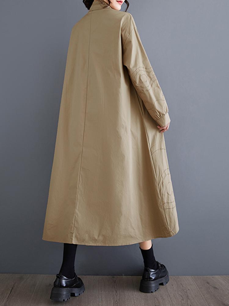 Xitao Rochii tip patchwork cu guler răsturnat GYX1008