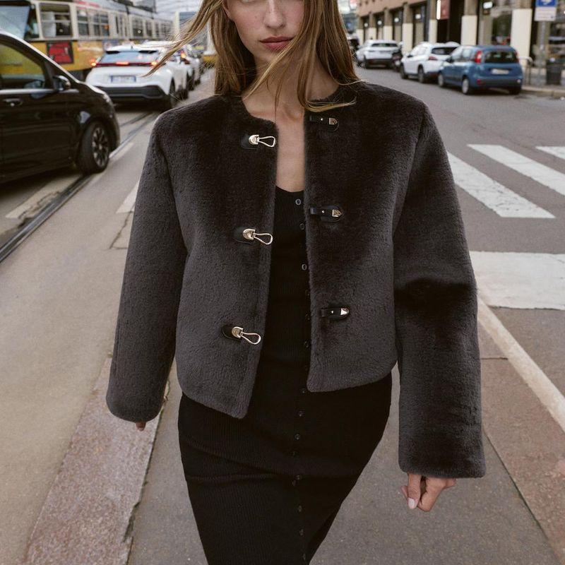 Za Autumn and Winter New Arrivals Women's Clothing Zr European and American Style Fashionable Versatile Knot Buckle Reversible Jacket Coat 6318286