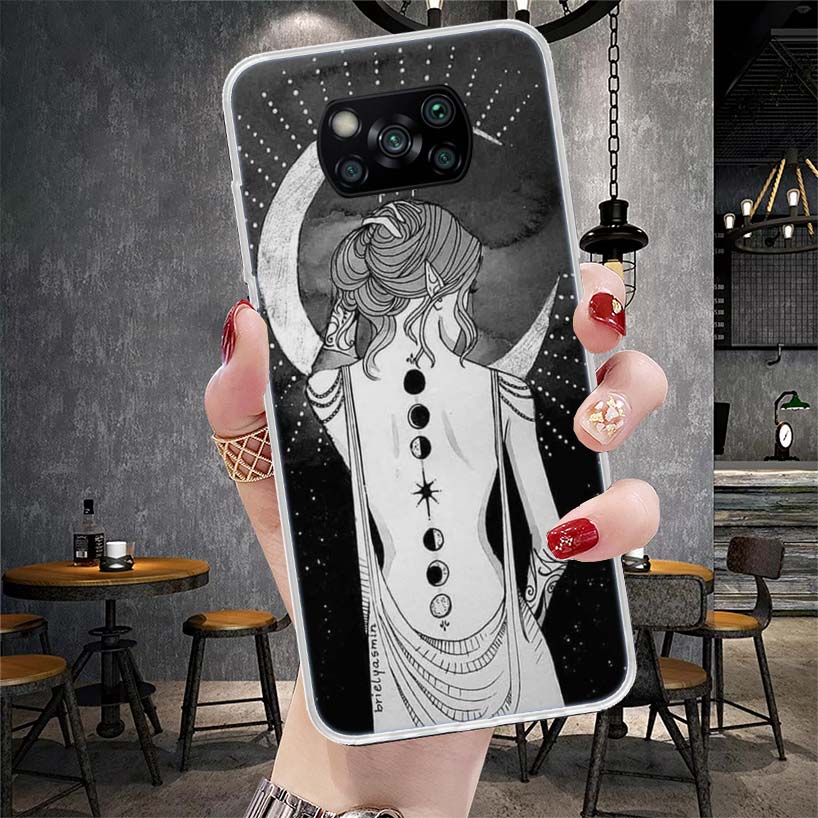 Moon Mystery Totem Witche Soft Phone Case For Xiaomi Redmi 15C 15 13C 13 Poco X5 X6 X7 F7 Ultra M7 12C 12 10 10C 9C 9A 9T 9 Fund