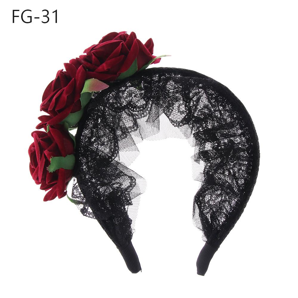 Damen Mädchen Haaraccessoires Maskenball Kostüme Hochzeitsgirlande Halloween Haarbänder Haarkranz Rote Rosenkrone
