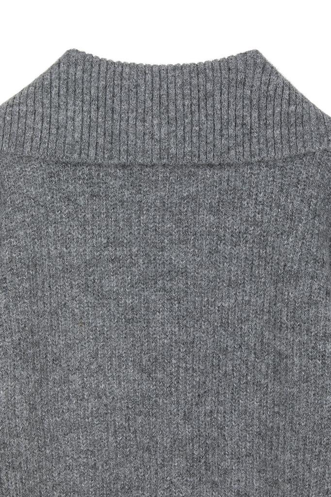 CURRENT Sailor Collar Hairy Knit Top [Charcoal]