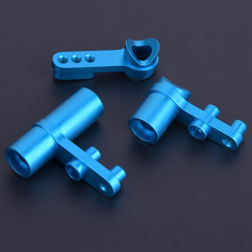 3PCS Set Aluminum Steering Servo Saver for HSP 1:10 RC Model Car(Blue)