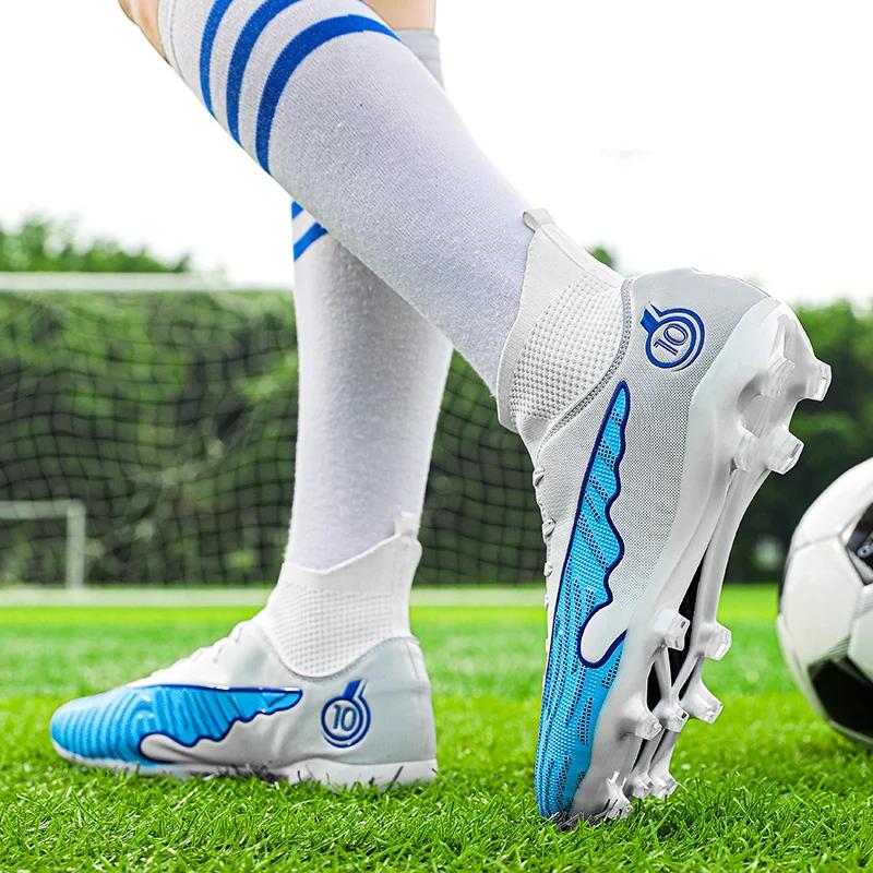 Fashion Men Football Shoes Society Students Training TF/FG Casual Soccer Shoes Outdoor Boy Professional Sneaker Resistant Football Boots