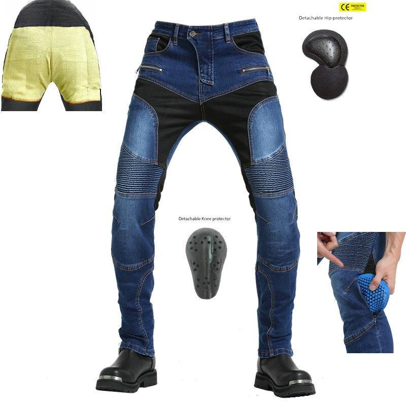 New product summer motorcycle riding jeans men, locomotive riding, Kevlar anti-drop pants, upgraded protective gear