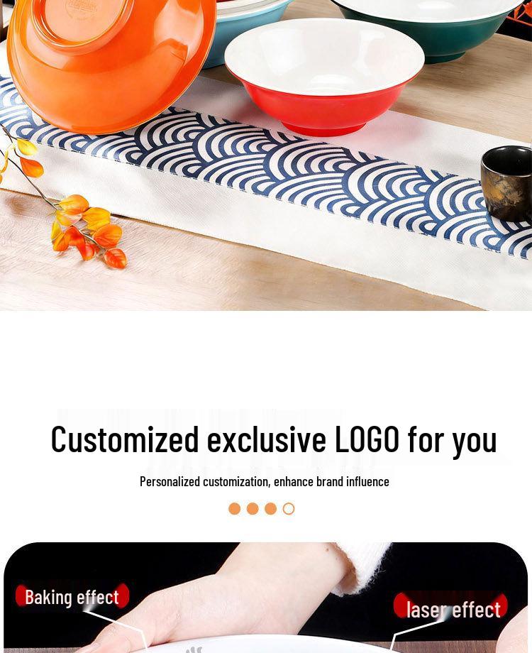 10-Piece Melamine Bowl Set: Ideal for Breakfast, Soup, Congee, Soy Milk, Wonton, Rice Noodle, and Hot & Spicy Soup.