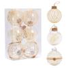 6pcs Transparent Christma Tree Pendants Entwined with Linen Rope Christmas Ornaments  Home
