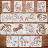 PET Hohl geschnittene Zeichenmalvorlagen für DIY Scrapbook Fotoalbum Pferd 210~300x297~300mm 15Stk/Set