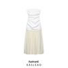 Spring 2025 Women's European & American Style Fashion Patchwork Strapless Midi Dress