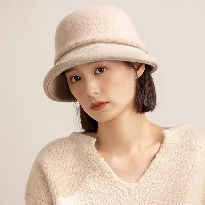 Women'S Fashion Knit Fabric Fisherman Hat, Lightweight Fall & Winter Warm Basin Cap, Hand Wash Only, Elegant Mother'S Hat