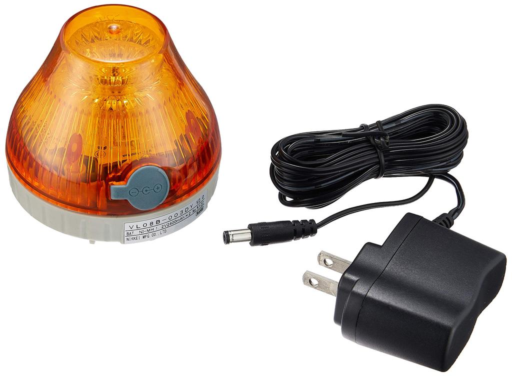 NIKKEI (Nikkei Manufacturing) NikoPOT VL08B LED Rotating Light, 80mm Diameter, Yellow, VL08B003DY