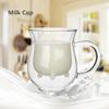 Creative Dairy Cow Mug, Double Wall Glass Cup for Milk Coffee Beer Fruit Juice, Heat Insulation Glass Household Drinkware