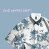 South East Asia Seaside Hawaiian Flower Shirt Men'S Short Sleeve Thai Hong Kong Style Ruffian Shuai Shirt Beach Resort Ice Silk Jacket