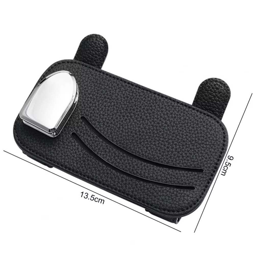 Leather Car Sunglasses Holder Expansion Space Sun Visor Storage Box Creativity Car Glasses Clip