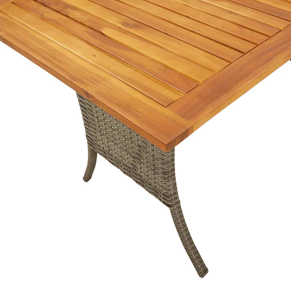 3 Seater Garden Sofa with Cushions & Table Grey Poly Rattan