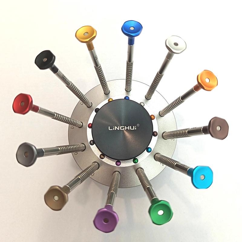 12Pcs Steel Screwdriver Set Professional Watch Repairing Tool Portable Watch Band Removal with Ball Bearing Watchmaker Tools Kit