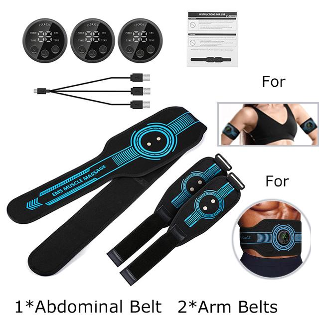 EMS Muscle Stimulation Belt Electric ABS Stimulator Trainer EMS Abdominal Exerciser Toning Belts Arm Leg Back Fitness Massager
