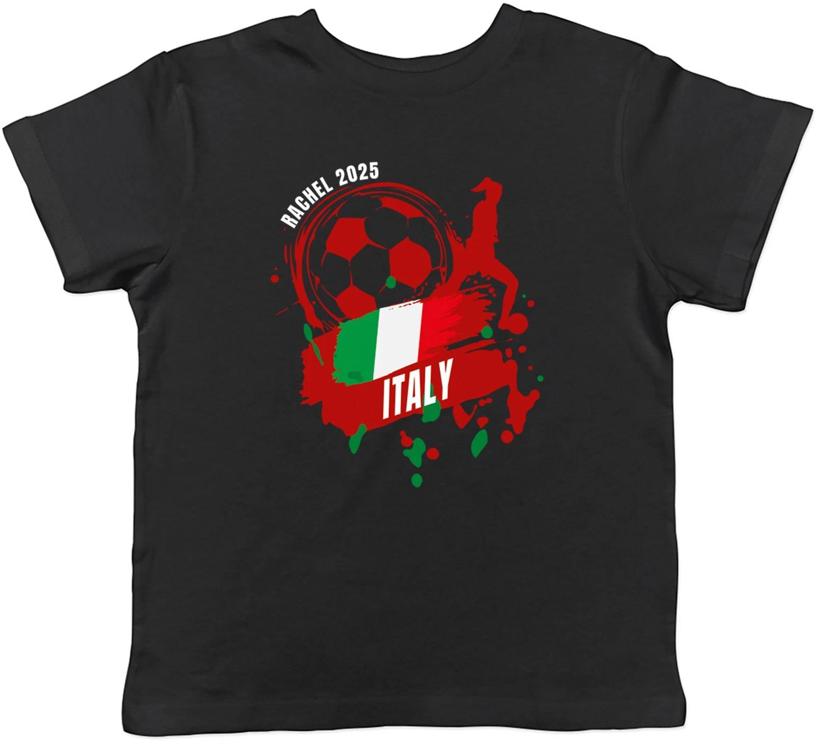 Personalised Italy Football Supporter Fan 2025 Kids T-Shirt Boys Girls Gift 120