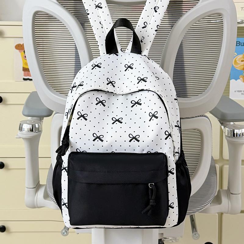 Schoolbag New High-value Japanese Fresh and Sweet Literary and Cute Bow Backpack Junior High School Students Lightweight Travel Backpack