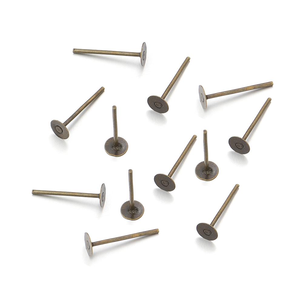 

100-200pcs/lot Metal Blank Post Earring Studs Base Pins With Earring Plug Earring Base Tray For Jewelry Making DIY Earring 4mm