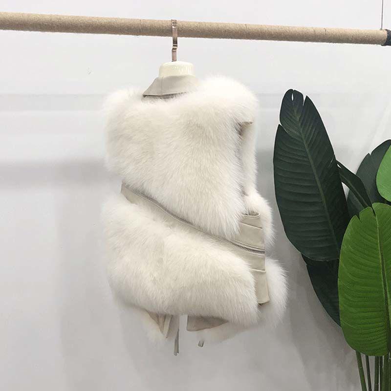 Autumn and Winter Fur Coat Women's Vest Short Clothing Patchwork Slim Versatile