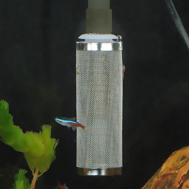 Stainless Steel Fish Tank Filter Fish Tank Fish Shrimp Mesh Net Filter Metal Pre-Filter Tube Filter Accessory Fish Tank Intake Strainer