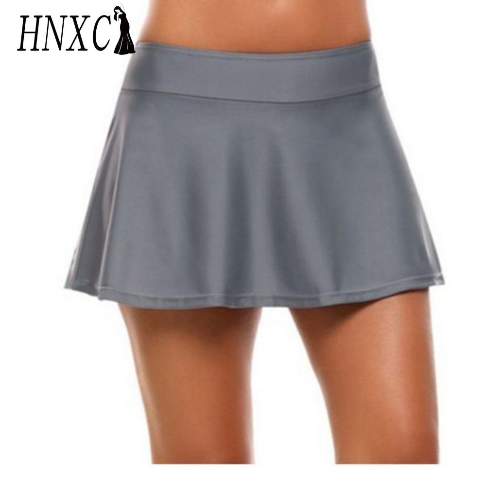 HNXC Women's Fashion Casual Solid Color Print Summer Spring Skirt