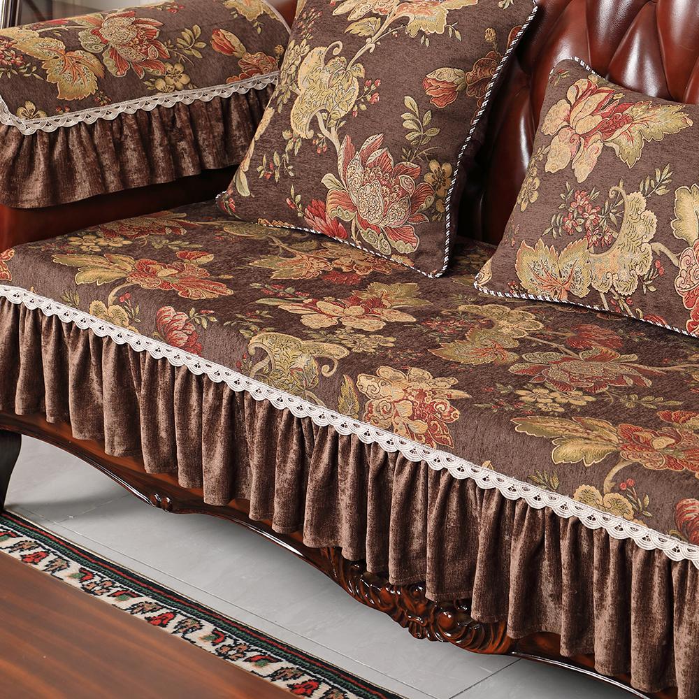 Jacquard Chenille Fabric Sofa Cover Living Room Non-slip Sofa Cushion Couch Cover Slipcover Luxury Furniture Protective Cover