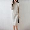 Women Sweater Dress 100% Wool MODERN NEW SAGA Turn-down Collar Knit Long Pullover Winter Jumpers Wool Long Dress Female
