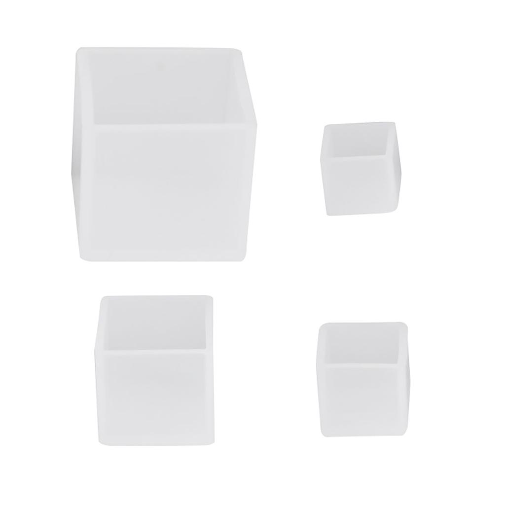 4 Pcs Different Sizes Square Silicone Epoxy Resin Molds For Diy Ornaments Crafts