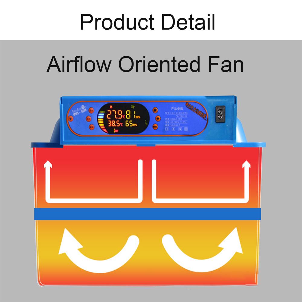 72/96/112/120 Eggs Adjustable Auto Turning Incubation Electronic Digital Incubator Hatcher Chicken Duck or Goose Dual Power 220V