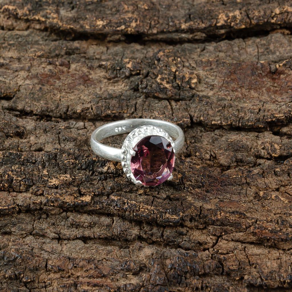 925 Sterling Silver Rhodolite Gemstone Jewelry Handmade Partywear Ring For Her RR-28-13
