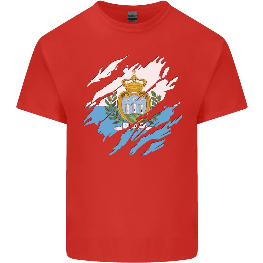 Torn San Marino Flag Sammarinese Day Football Unisexs Light Cotton TShirt