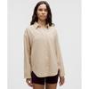 Lululemon Long Button Front Shirt Mojave Tan