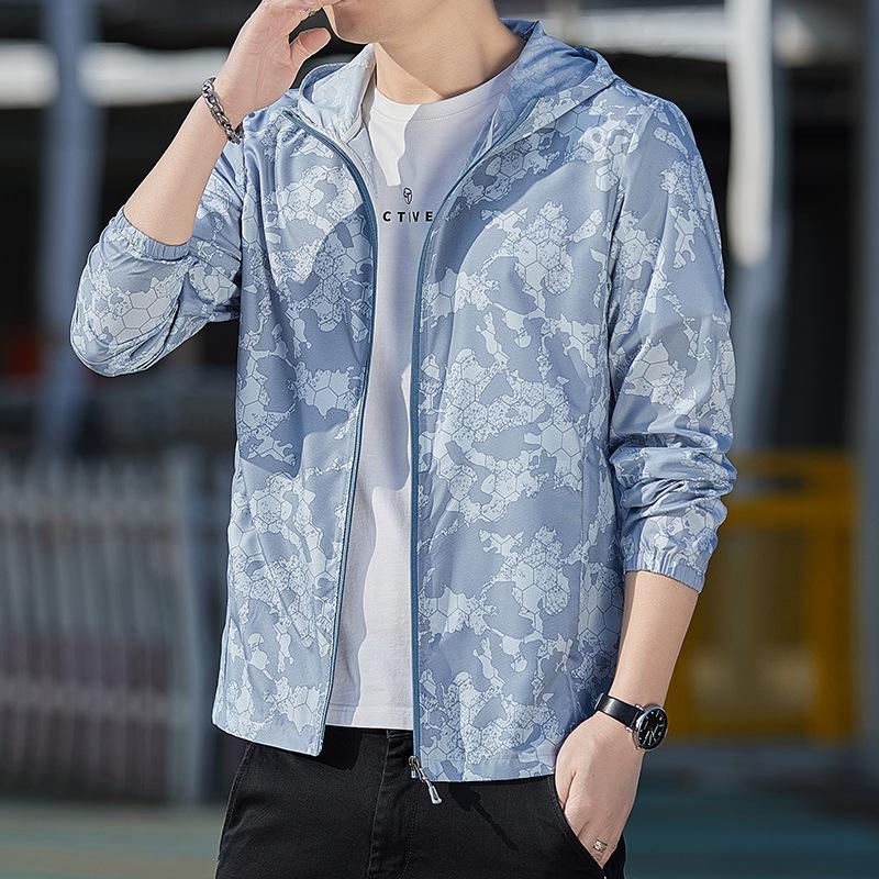 

Мужская модная летняя куртка с капюшоном для защиты от солнца - Легкая и универсальная одежда для студентов для активного отдыха 4XL