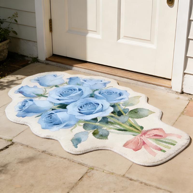 Girly Style Carpets for Living Room Flowers Bedroom Decor Carpet Fluffy Soft Irregular Bedside Rug Home Thicken Plush Floor Mat