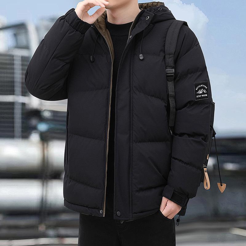Men's Thickened Loose Trendy and Fashionable Warm Cotton Jacket Hooded Large Cotton Jacket Winter Windproof Jacket