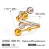 Chic Ring With Gold And Silver Color Mix Double Opening Adjustable Feature Spherical Ball Elements For Trendy Accessories