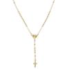 Pendentif Croix Plaqué Or 18K Imperméable Bijoux Collier Chapelet en Acier Inoxydable pour Femmes