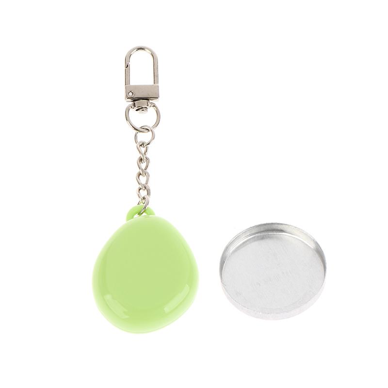 Colorful Keychain Empty Makeup Compact Diy Refill Case With Aluminum Tray Portable Cosmetic Storage Small Blush Container