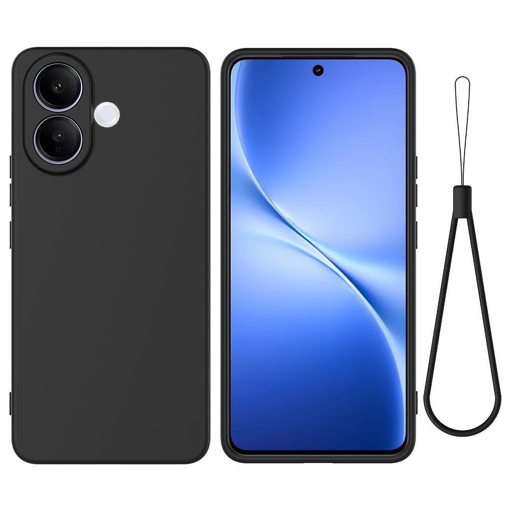 For vivo V60 Lite 5G/vivo V60 Lite 4G Liquid Silicone Case Phone Back Cover with Hand Strap