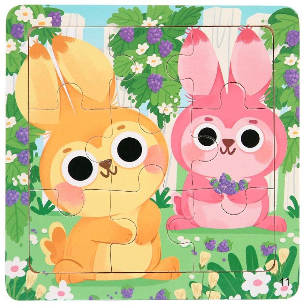 

Монтессори Деревянная Детская Головоломка с Мультяшным Животным для Раннего Детского Образования 2-7 лет