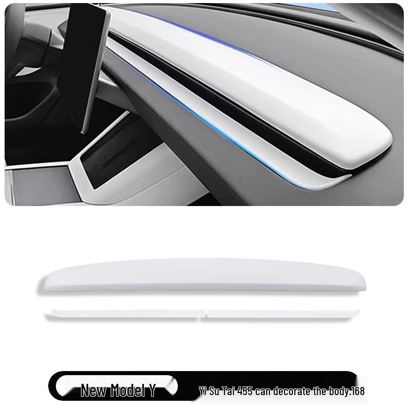 25th Anniversary Edition Carbon Fiber Dashboard Decorative Strip for Model 3/Y Console.