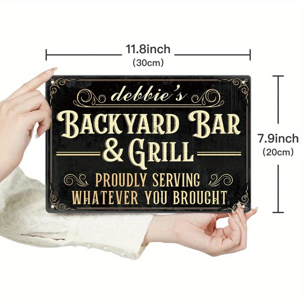 Personalized Custom Home Bar Metal Sign - Customizable Vintage Aluminum Plaque, Retro Pub Man Cave Wall Decor with Engraved Text