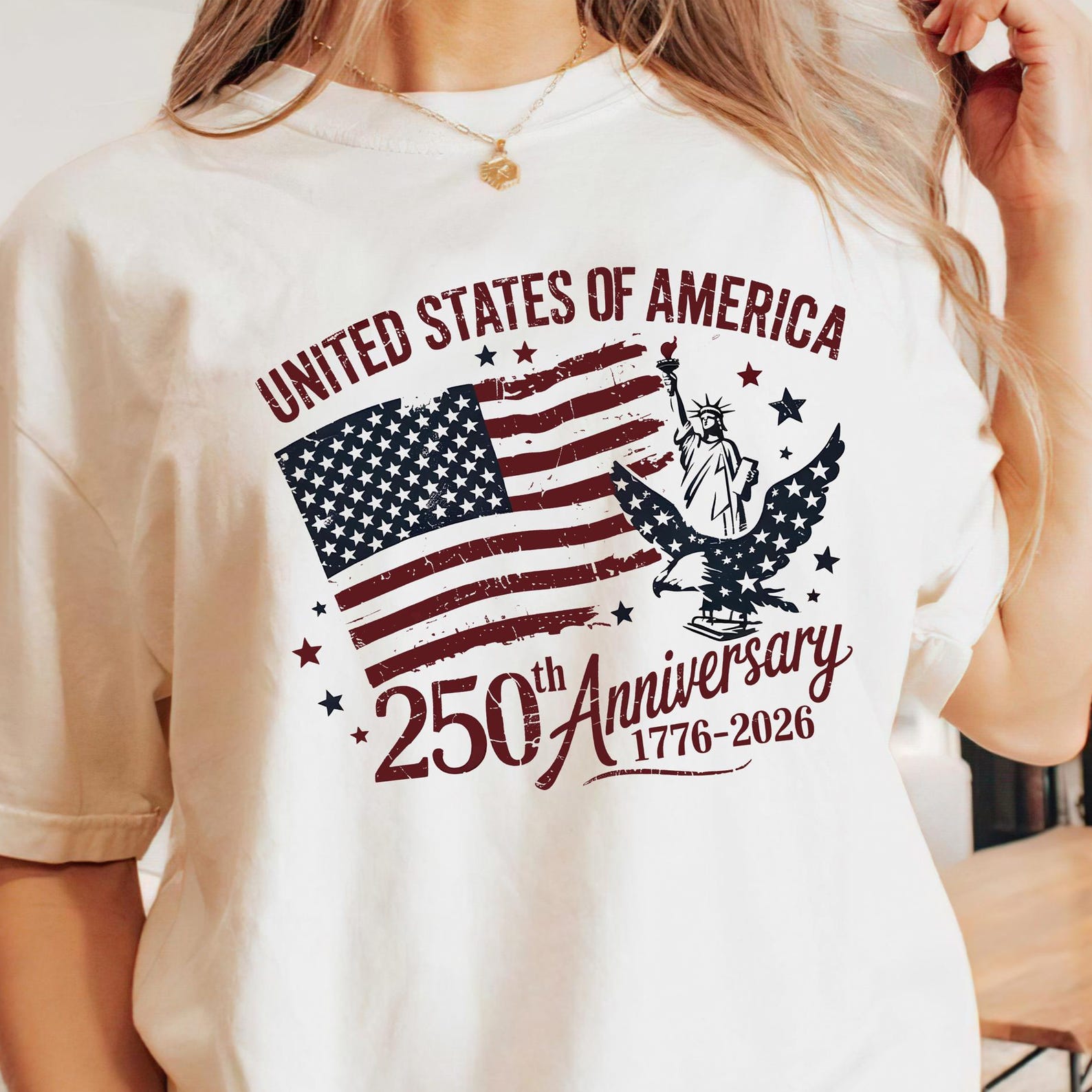 United States of America 250th Anniversary Shirt, USA 250 Years Shirt, Retro American Flag Shirt, Patriotic Eagle Shirt S