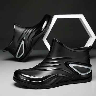 Men's Rain Boots Outdoor Chef Fishing Ankle Kitchen Shoes Casual Waterproof Large Size Fashion Non-slip Mans Working Safety Shoe