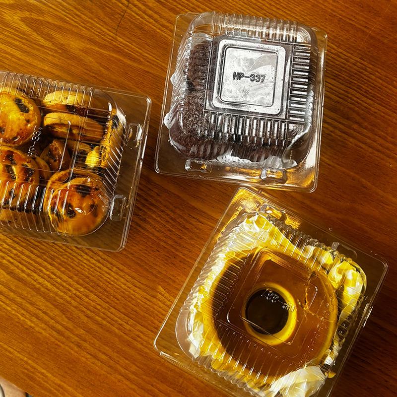 20/100/200Pcs Transparent Plastic Cake Box With Flip Cover Square Dessert Box Wedding Party Mousse Fruit Cake Food Packing Boxes