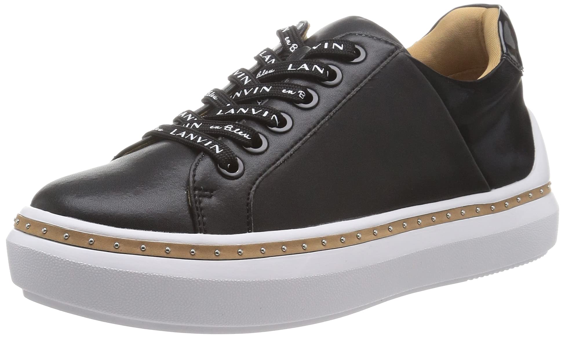 

на кроссовки женские 2490 Черный см E [Lanvin Blue] Шнуровка 24.0 чёрный